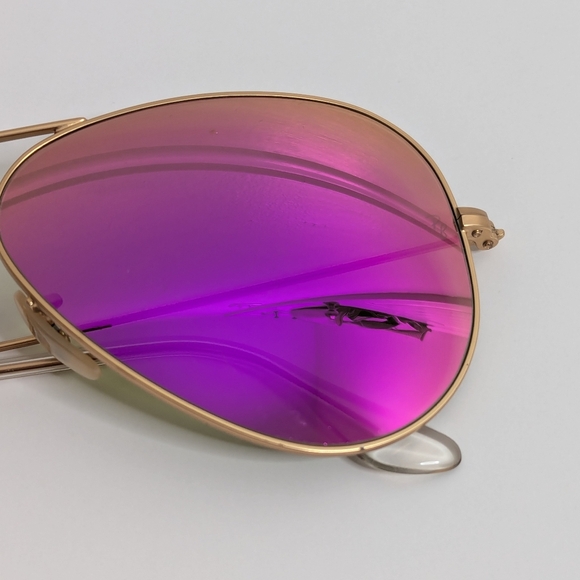 Ray-Ban Aviator sunglasses RB3025 large metal pink lens - Picture 8 of 14